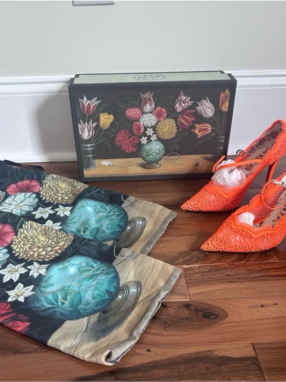 Gucci Bright Orange Lave Mary Jane Pointy Pumps